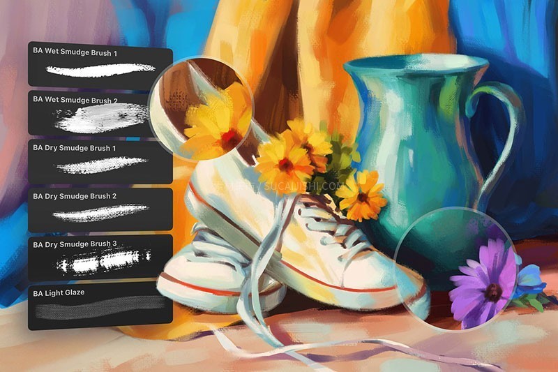 30支大师级仿真油画笔刷套装(Procreate/PS/CSP/Affinity)